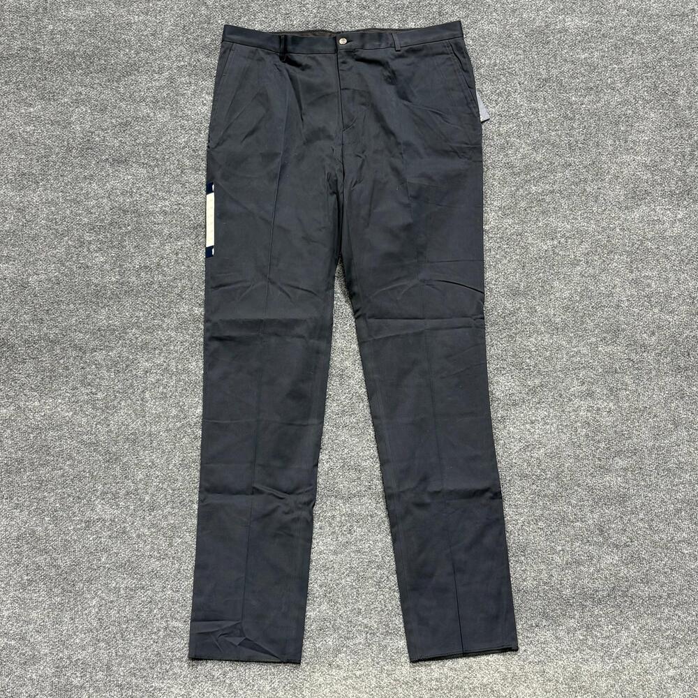 Ralph Lauren Dress Pants Mens 38x36.5 Dark Navy Flat Front Cotton Made Italy